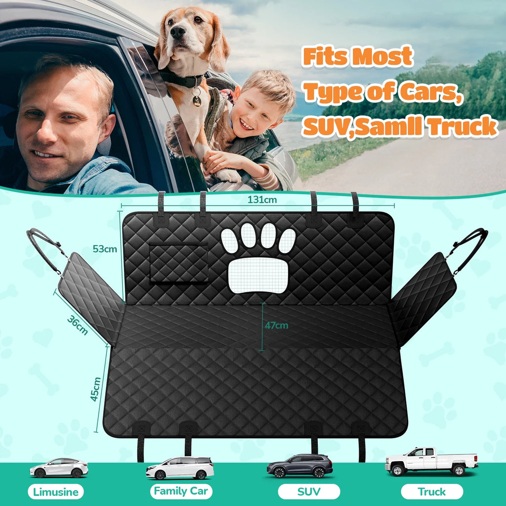 Ultimate Dog Seat Cover - Waterproof, Scratch-Resistant Non-Slip Car Hammock with Seatbelt for Pet Protection