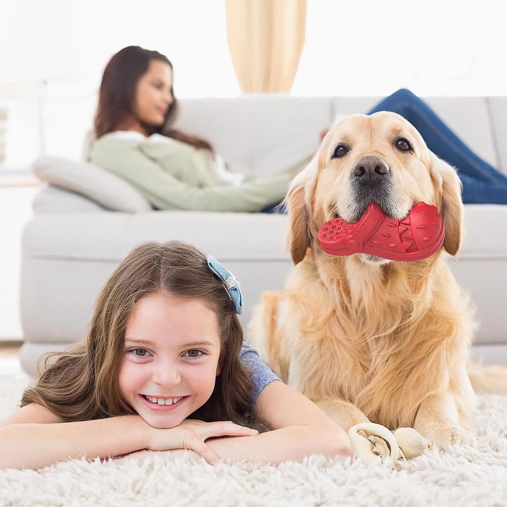 Ultimate Squeaky Chew Toy for Aggressive Chewers - Safe, Natural Soft Rubber with Delicious Beef Flavor