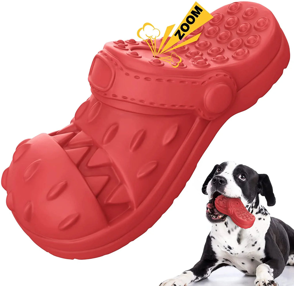 Ultimate Squeaky Chew Toy for Aggressive Chewers - Safe, Natural Soft Rubber with Delicious Beef Flavor