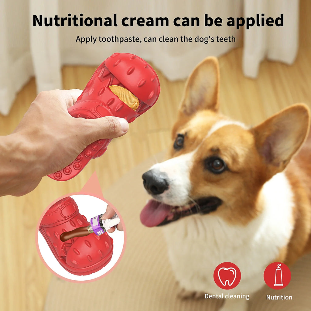 Ultimate Squeaky Chew Toy for Aggressive Chewers - Safe, Natural Soft Rubber with Delicious Beef Flavor