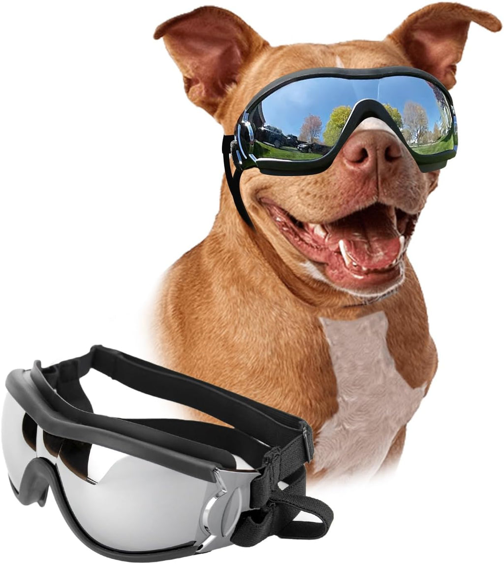 Premium Dog Goggles for Large Breeds - Stylish Eye Protection for Riding, Biking & Driving - Perfect for Medium to Large Dogs - Windproof & UV Protection - Sleek Black Design