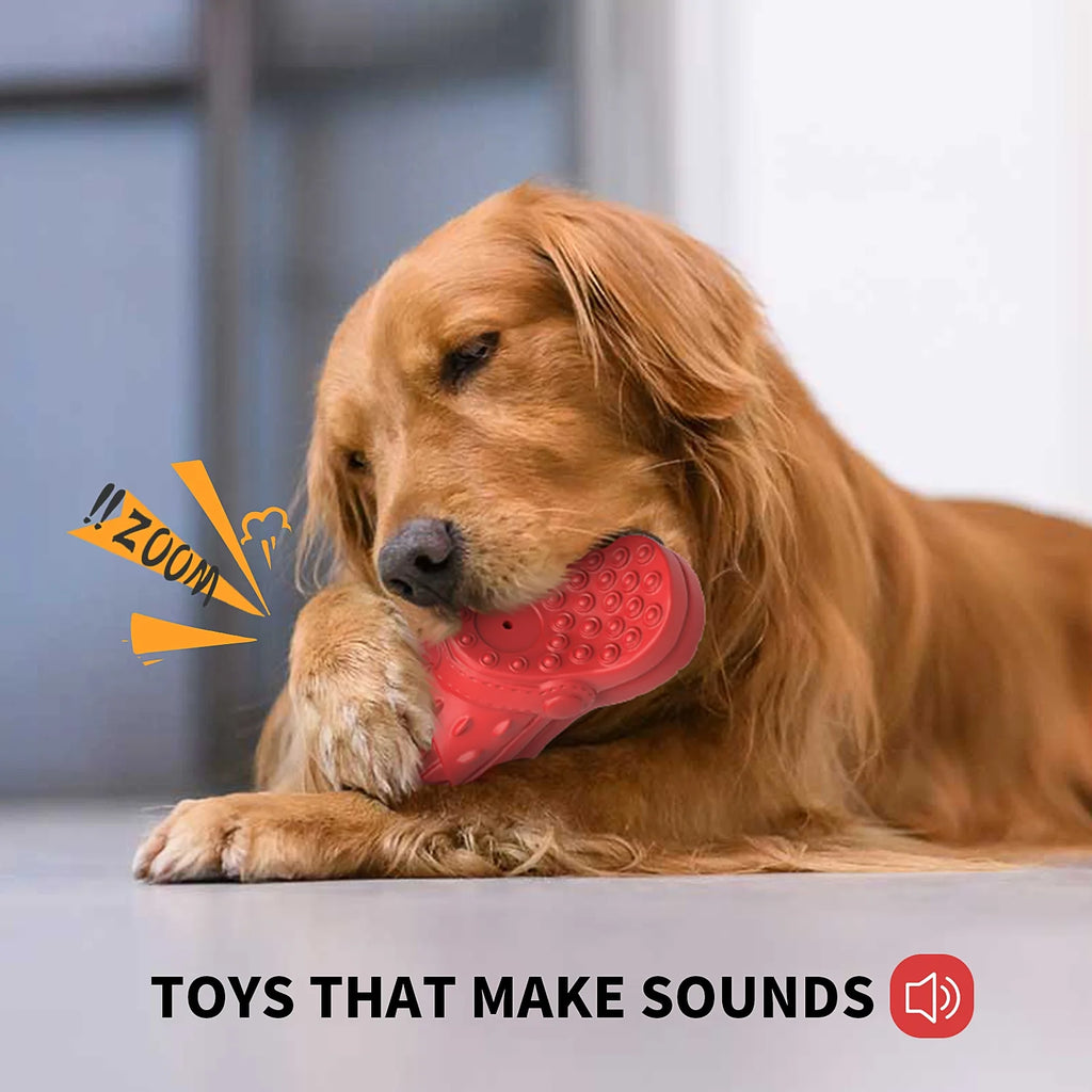 Ultimate Squeaky Chew Toy for Aggressive Chewers - Safe, Natural Soft Rubber with Delicious Beef Flavor