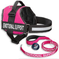 Comfort & Safety Pink Emotional Support Vest Harness for Dogs - Large 27-33 In, Adjustable, Durable with Reflective Straps, Removable Patches, Handle & Leash Attachment for Travel & Daily Use