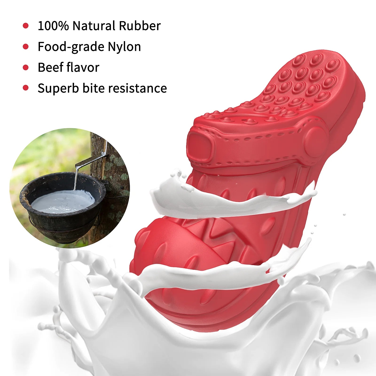 Ultimate Squeaky Chew Toy for Aggressive Chewers - Safe, Natural Soft Rubber with Delicious Beef Flavor