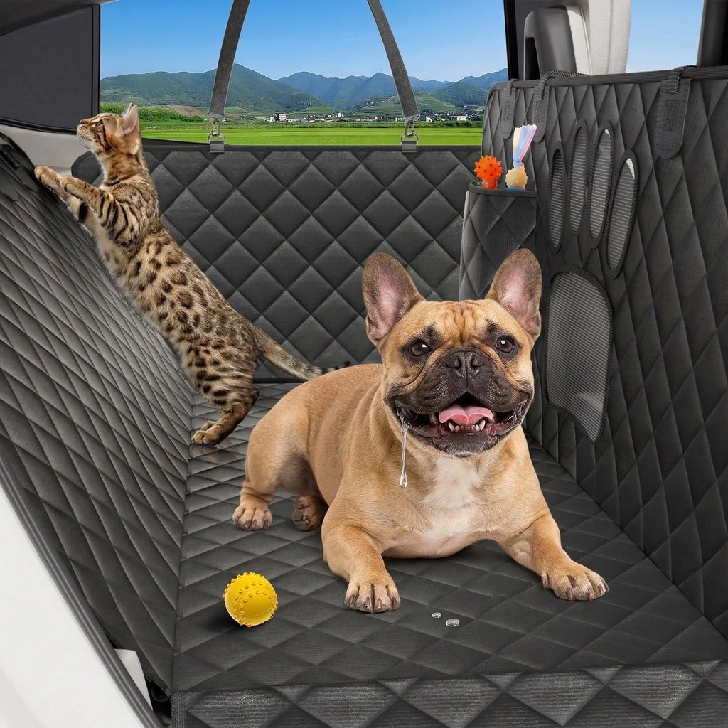 Ultimate Dog Seat Cover - Waterproof, Scratch-Resistant Non-Slip Car Hammock with Seatbelt for Pet Protection