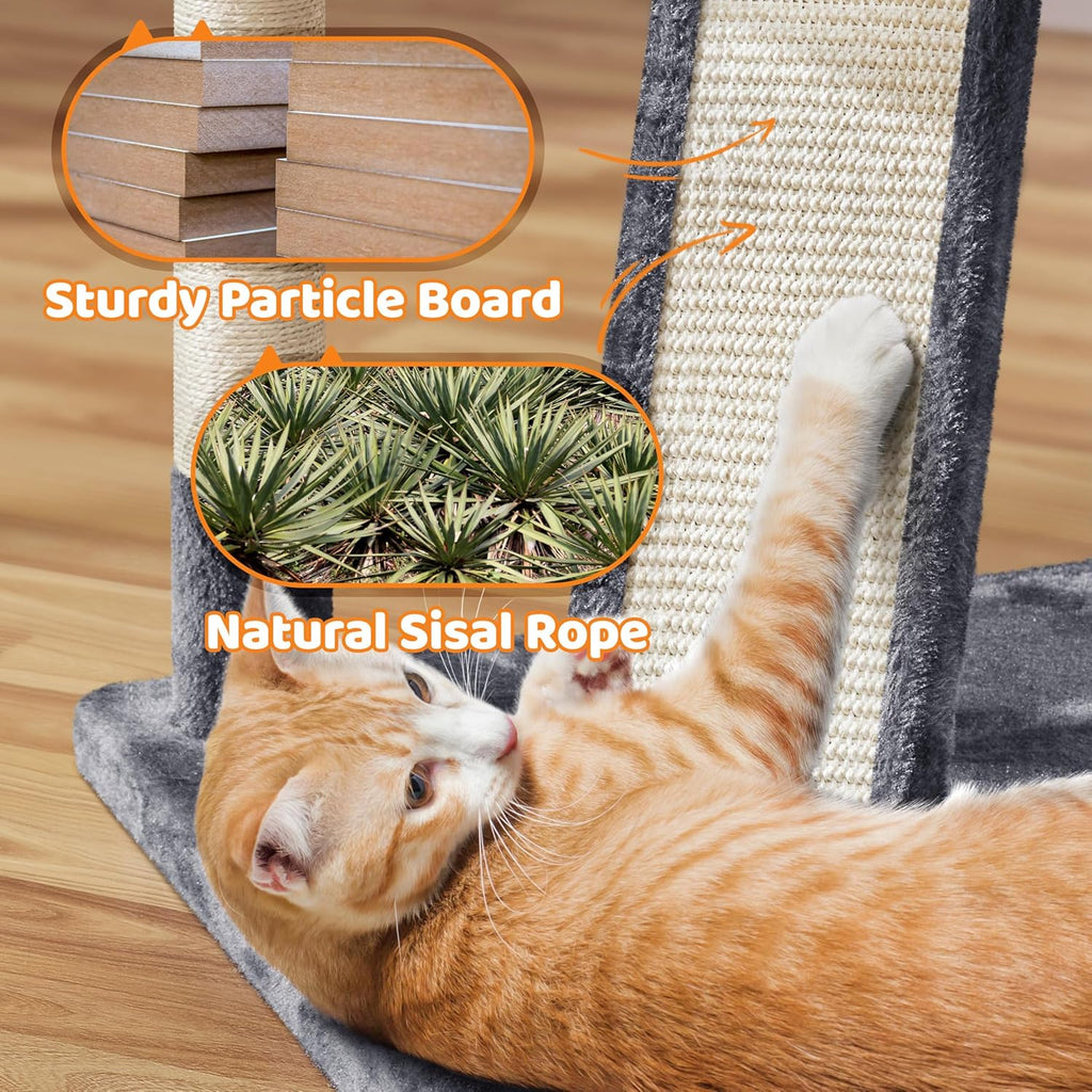Yaheetech 69In Cat Tree Tower, 2 Condos, Scratching Posts & Cat-Ear Perches | Sturdy Anti-Wobble Base, Soft Basket, Climbing Ramp, Easy Assembly, Fits Large Indoor Cats & Multi-Pet Households, Dark Gray
