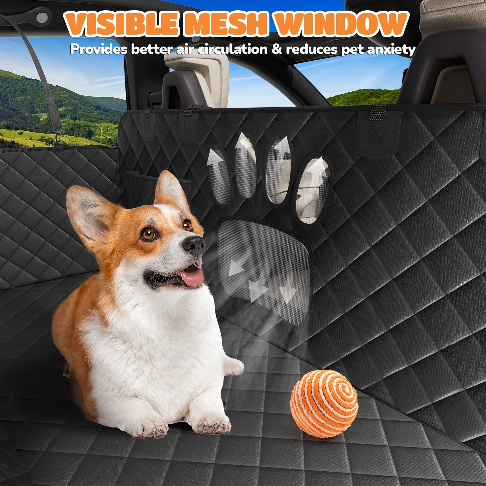 Ultimate Dog Seat Cover - Waterproof, Scratch-Resistant Non-Slip Car Hammock with Seatbelt for Pet Protection