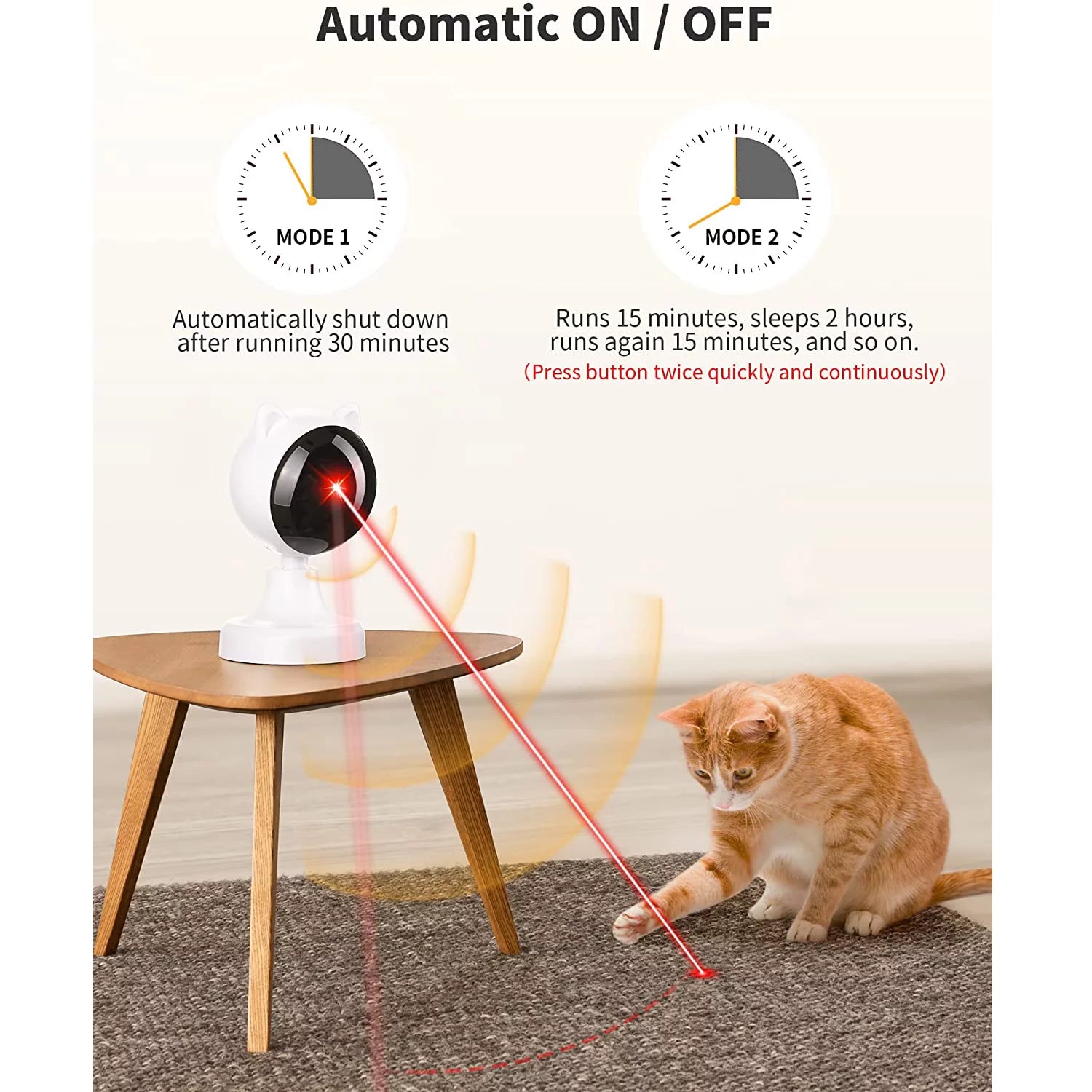 Interactive Automatic Laser Cat Toy for Indoor Fun – Ideal for Cats and Dogs!