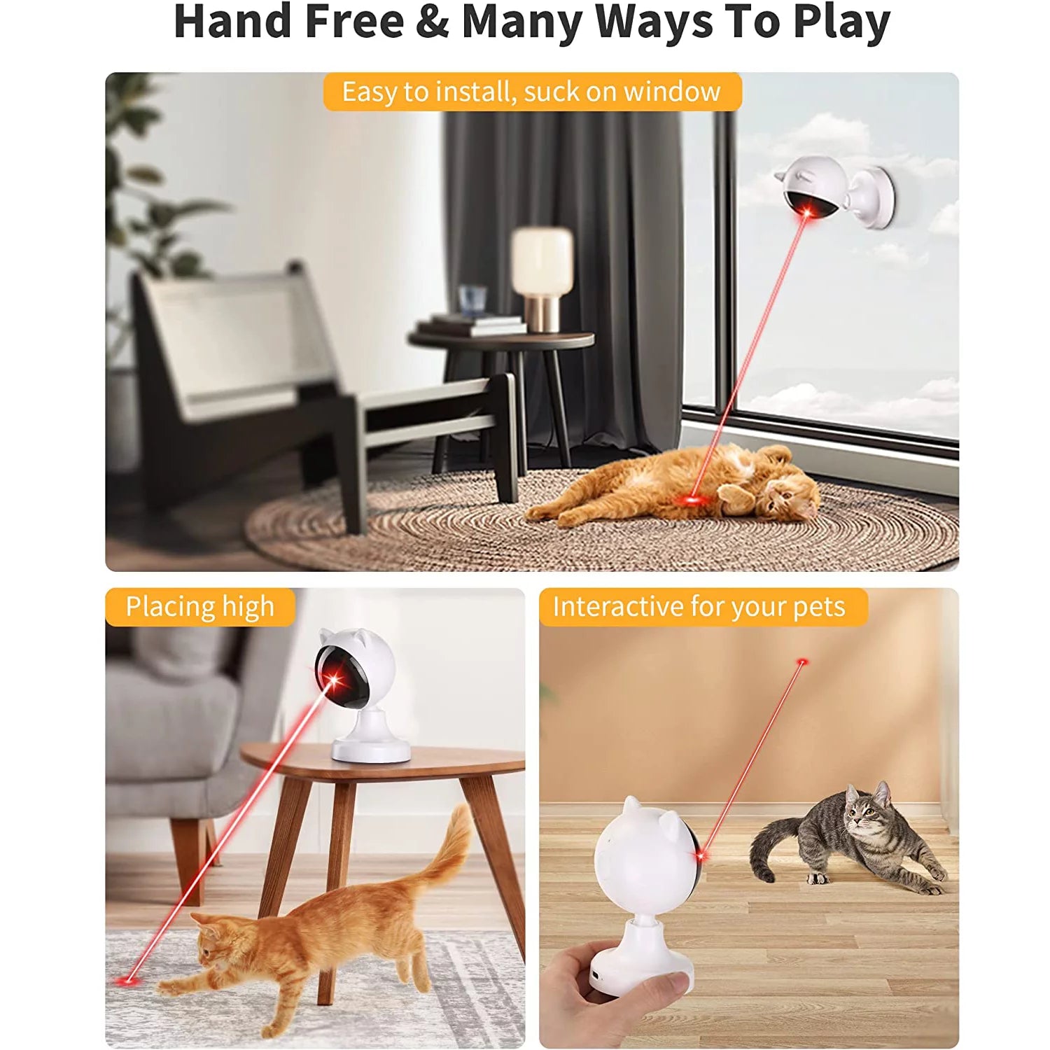 Interactive Automatic Laser Cat Toy for Indoor Fun – Ideal for Cats and Dogs!