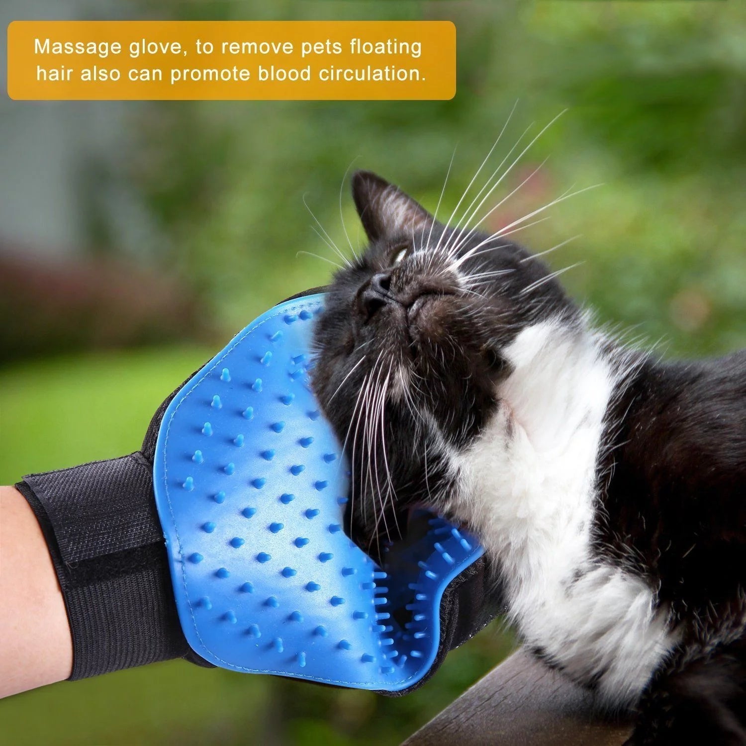 Pet Grooming Gloves - Blue Deshedding Mitt for Dogs and Cats, Hair Remover & Massager (1 Pair)